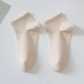 Comfortable breathable cotton short socks for women, perfect for summer daily wear and sports. - One Size / Khaki