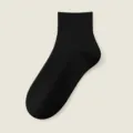 Schwarze Baumwoll-Ankelsocken, atmungsaktive, flache Sommer-Freizeitsocken für Damen. - Schwarz