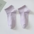 Comfortable breathable light purple ankle socks for women, perfect for summer daily wear. - One Size / Purple