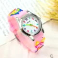 Girls cute butterfly silicone quartz watch pink kids fashion wristwatch for daily wear - Butterfly - Light Pink