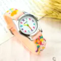Jolie montre à quartz pour fille avec bracelet en silicone rose et motif licorne 3D - Licorne - Rose