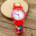 Kids cartoon quartz watch featuring a cute car strap and colorful digital dial for boys. - Car Style / Red