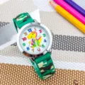 Orologio al quarzo con dinosauro cartone animato per bambini cinturino mimetico verde - Dinosauro Giallo