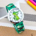 Orologio al quarzo per bambini con cinturino in silicone camouflage e quadrante coccodrillo. - Stile Coccodrillo