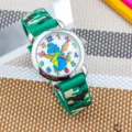 Orologio per bambini con dinosauro e cinturino in silicone mimetico verde e quadrante colorato - Drago Blu