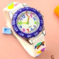 Kinderuhr Quarz Ozean Thema bunte Zahlen Silikonarmband Uhrgeschenk fur Jungen und Maedchen - Dunkelblau