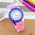 Kinder Rosa Libelle Quarz Uhr Kinder Süß Cartoon Armbanduhr Geschenk Modell Variante - Dunkelblau
