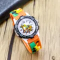 Kids Cartoon Excavator Watch Cute Silicone Strap Waterproof Boys Girls Quartz Watch - Model B 8-Position / Orange