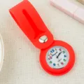 Montre de gousset en silicone rouge avec chiffres colores mouvement quartz etudiant - Rouge