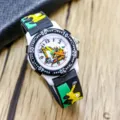 Kids cute excavator waterproof watch for boys and girls, cartoon engineering vehicle watch. - Model B 8-Position / Black