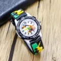 Children cartoon excavator watch cute waterproof silicone strap boys girls electronic timepiece - Model A 10-Position / Black
