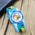 Cute kids cartoon excavator watch boys girls waterproof engineering vehicle electronic wristwatch - Model A 10-Position / Light Blue