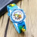 Kids cartoon excavator watch boys girls waterproof engineering vehicle quartz wrist watch - Model B 8-Position / Light Blue