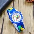 Kids cartoon excavator watch boys girls cute engineering vehicle quartz electronic wristwatch - Model C 9-Position / Dark Blue