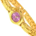 Reloj de pulsera de cuarzo dorado para mujer con colgante de corazón, accesorio de moda. - Dorado Púrpura