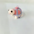 Porte-clés tortue au crochet fait main, joli pendentif de sac en peluche tricotée rose. - 8*5CM / Bleu Pâle