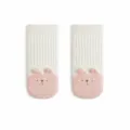 Infant baby plush thickened warm winter socks with cute cartoon animal design for boys and girls. - D Pink Bunny