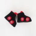 Thickened baby floor socks winter anti-slip toddler infant shoes cute cartoon car design fluffy - Black