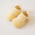 Deliziose scarpe primi passi neonato morbide, suola flessibile con orsetto giallo - Taglia 11 (0-6 mesi) / Giallo budino