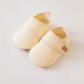 Scarpe primi passi neonato con velcro bianco mandorla antiscivolo suola morbida per bambino - Taglia 11 (0-6 mesi) / Beige Mandorla