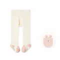 Fleece Lined Thickened Baby Tights Cute Pink Bunny Design Winter Warm Footed Leggings - DK Pink Bunny