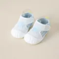 Scarpe primi passi da neonato in rete traspirante con chiusura a strappo e suola morbida blu - Taglia 11,5 (lunghezza interna 11 cm) 6-10 mesi / Blu Bambino