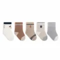 Kids cotton socks antibacterial mid tube cute cartoon design breathable casual socks for spring - S 0-1 Years / Blue and Brown Dog