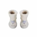 Winter Babie Fleece Hausschuhe Khaki Süße Katze Weiche Sohle Rutschfeste Babyschuhe - Khaki Katze / 24-25 [14.5CM]