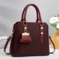Femme luxe style sac à main grande capacité PU cuir sac à bandoulière élégant cabas - Rouge