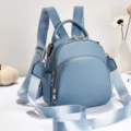 Sac à dos mini femme élégant bleu décontracté sac porté épaule multifonctionnel quotidien - 19x9x20cm / Bleu