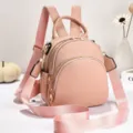 Sac à dos mini en cuir rose pour femme élégant sac de jour décontracté et chic. - 19x9x20cm / Rose