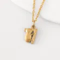 Gold stainless steel koala pendant necklace, cute little animal jewelry detail shot. - 60cm Chain / Gold