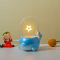 Cute blue whale night light with glowing star bulb USB desktop decor kids gift room lamp - Dolphin - Five-Pointed Star