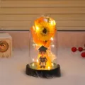 Sonnenblume LED Nachtlicht Prüfungsgeschenk Abschluss Dekoration Glas Kuppel Licht Variante - Klein - Jungen-Stil (Normale Rosa Box)