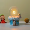 Creative astronaut night light with glowing star bulb, cute bedroom desktop ambient decor lamp. - Astronaut - Pentagram