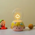 Creative cartoon character night light with heart-shaped LED filament bulb for bedroom desk decor. - Sweetie Baby - Reversible Heart