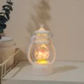 Vintage LED night light retro lantern desk lamp with flower decor for room decor - Pink Tulip Material Kit / White