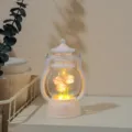 LED rose night light vintage lantern decorative table lamp for home bedroom ambient lighting - Pink Rose Material Kit / White