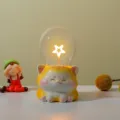 Creative cat night light with glowing star bulb, cute desktop decor and sweet kids holiday gift. - Cute Cat - Five-Pointed Star