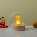 Creative LED night light glass ball wooden base room decoration ambient bedside lamp gift - Round Wooden Base - Crown