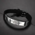 Stainless Steel Silicone Inspirational Quote Bracelet Gift for Daughter Black Wristband - Steel