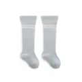 Newborn baby knee-high cotton socks, breathable mesh summer design in light blue color. - Cloud