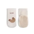 Cute baby anti-slip floor socks with chicken knit, comfortable cotton toddler socks for indoor - S 0-1 Years / White