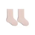 Calzini neonato in cotone a coste rosa, comoda variante al polpaccio per bambini. - S 0-1 Anni / Rosa pelle
