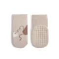 Baby floor socks with non-slip grips, cute knit toddler socks for indoor wear, comfortable. - S 0-1 Years / Khaki