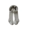 Collants thermiques gris pour enfants, coton peigné épais doublé polaire pour hiver. - Gris Clair avec Pieds / 18/20 (6-12 Mois)