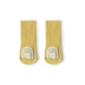 Gelbe Baby ABS Socken mit 3D süßem Cartoon Tier Aufnäher, bequeme gerippte Baumwollkleinkindsocken - XS (0-6M) / Gelber Löwe