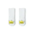 Weiße Neugeborenen Babysocken mit süßem 3D gelben Kronen Plüschtier, weich und bequem. - XS (0-6M) / Weiß Krone