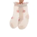 Newborn baby ultra-thin mesh socks with cute ruffles and floral design for summer daily wear. - Size XS (0-6M) / Pink Small Floral