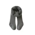 Collant spessi in spugna per bambini, leggings invernali caldi in cotone pettinato, variante unita. - Grigio Scuro con Piedi